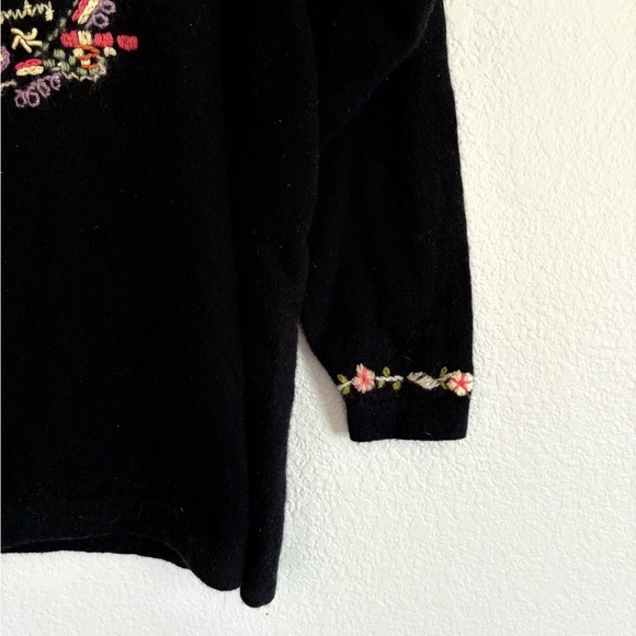 Vintage Embroidered Wool Sweater Black - Picture 5 of 7